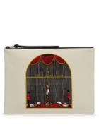 Matchesfashion.com Loewe - Queen's Guard Print Canvas And Leather Pouch - Womens - Beige Multi