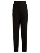 Matchesfashion.com Ann Demeulemeester - Oberon Buttoned Wool Blend Trousers - Womens - Black