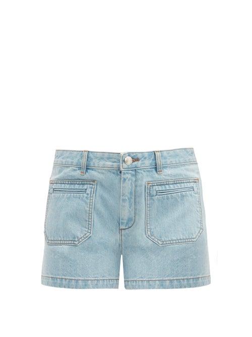 Matchesfashion.com A.p.c. - Roma Mid Rise Denim Shorts - Womens - Light Denim