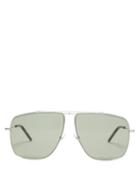 Matchesfashion.com Saint Laurent - Aviator Metal Sunglasses - Womens - Green