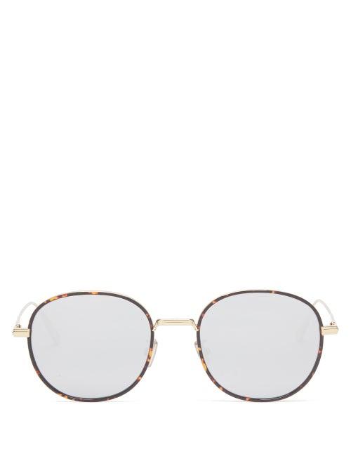 Dior - Diorblacksuit Mirrored Round Metal Sunglasses - Mens - Gold