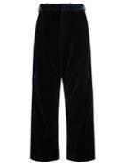 Vetements X Brioni Wide-leg Velvet Cropped Trousers