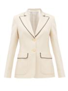 Matchesfashion.com Peter Pilotto - Peak-lapel Grain-de-poudre Jacket - Womens - Ivory