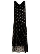 Matchesfashion.com Aries - Logo Print Velvet Dress - Womens - Black