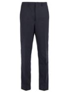 Matchesfashion.com Ami - Mid Rise Tapered Leg Wool Trousers - Mens - Navy