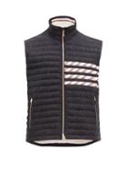 Matchesfashion.com Thom Browne - 4 Bar Quilted Down Wool Gilet - Mens - Navy