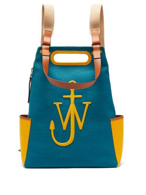 Matchesfashion.com Jw Anderson - Anchor Logo-embroidered Canvas Backpack - Womens - Yellow Multi