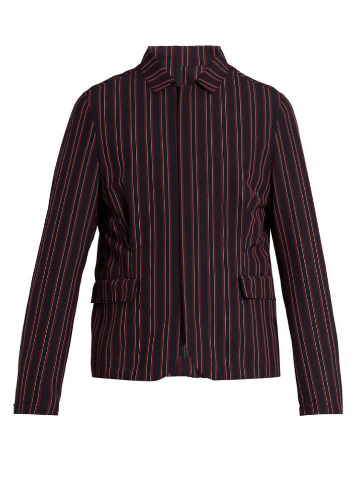 Wooyoungmi Point-collar Striped Blazer