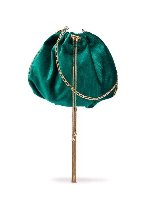 Matchesfashion.com Rosantica By Michela Panero - Fatale Velvet Shoulder Bag - Womens - Green Multi