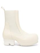 Matchesfashion.com Rick Owens - Beatle Platform Leather Chelsea Boots - Womens - White