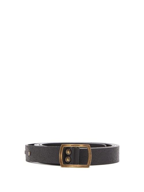 Matchesfashion.com Saint Laurent - Triple Stud Leather Belt - Mens - Black