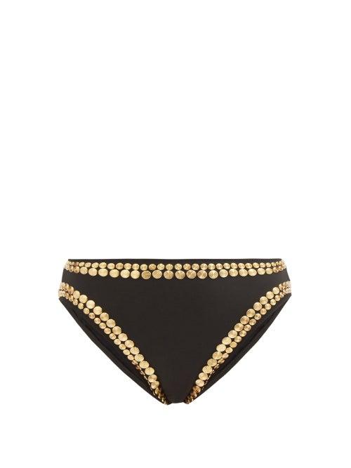Norma Kamali - High-rise Studded Bikini Briefs - Womens - Black