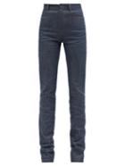 Saint Laurent - High-rise Slim-leg Jeans - Womens - Dark Denim