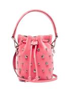 Matchesfashion.com Fendi - My Secrets Crystal Embellished Velvet Bucket Bag - Womens - Pink