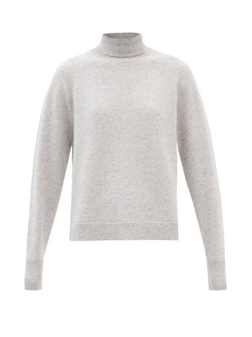 Falke - Roll-neck Oversized Cashmere Sweater - Womens - Light Grey