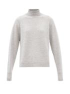 Falke - Roll-neck Oversized Cashmere Sweater - Womens - Light Grey
