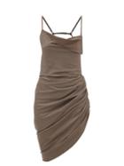 Jacquemus - Saudade Scoop-back Poplin Mini Dress - Womens - Light Brown