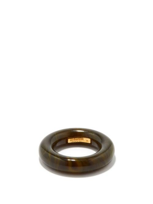Jil Sander - Tortoiseshell-effect Acetate Ring - Womens - Green