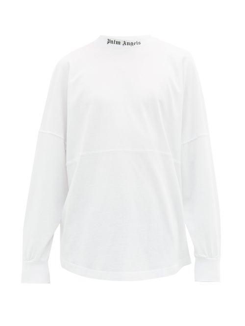 Matchesfashion.com Palm Angels - Logo Print Cotton T Shirt - Mens - White