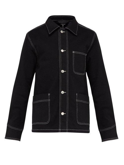 Matchesfashion.com A.p.c. - Veste Aaron Topstitched Denim Jacket - Mens - Black