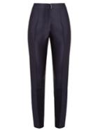 Carl Kapp Slim-leg Satin-twill Wool-blend Trousers