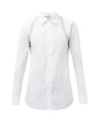 Alexander Mcqueen - Harness Topstitched Cotton-poplin Shirt - Mens - White