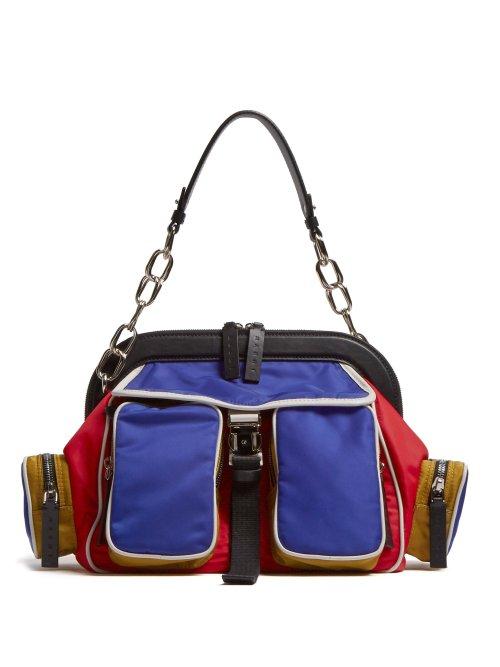 Matchesfashion.com Marni - Zip Pocket Nylon Bag - Womens - Blue Multi
