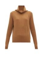 Matchesfashion.com Allude - High Neck Ribbed Cashmere Sweater - Womens - Beige