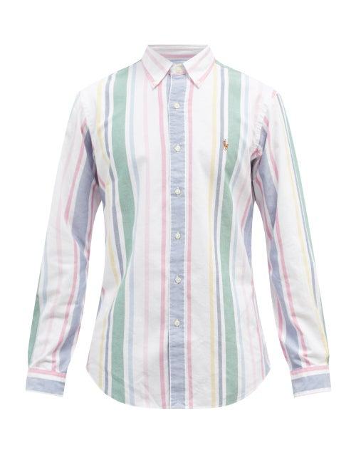 Mens Rtw Polo Ralph Lauren - Logo Striped Cotton-oxford Shirt - Mens - Multi