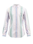 Mens Rtw Polo Ralph Lauren - Logo Striped Cotton-oxford Shirt - Mens - Multi