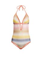 Missoni Mare Zigzag-striped Halterneck Swimsuit