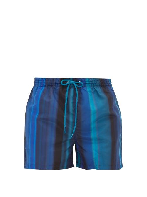 Matchesfashion.com Paul Smith - Gradient-stripe Swim Shorts - Mens - Blue Multi