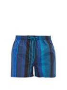 Matchesfashion.com Paul Smith - Gradient-stripe Swim Shorts - Mens - Blue Multi