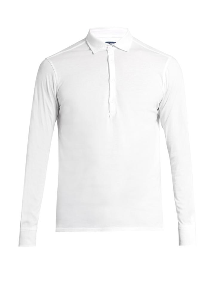 Frescobol Carioca Long-sleeved Cotton Polo Shirt