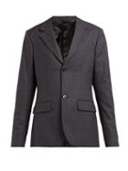 Matchesfashion.com Raf Simons - Single Breasted Houndstooth Wool Blazer - Womens - Grey Multi