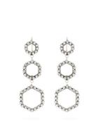 Matchesfashion.com Isabel Marant - Crystal Embellished Hexagon Drop Earrings - Womens - Silver