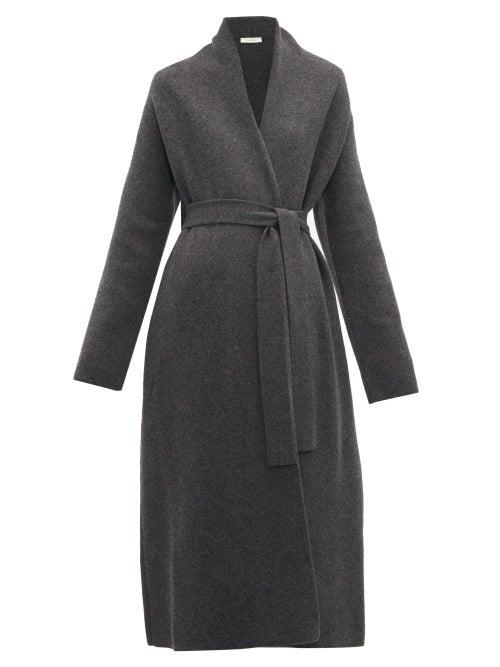 Matchesfashion.com The Row - Hera Felted Wool Blend Cardigan - Womens - Dark Grey