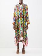 Rianna + Nina - Vintage Ikat Silk Kaftan Dress - Womens - Multi