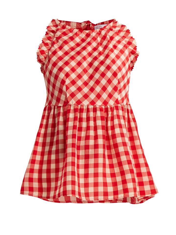 Redvalentino Gingham Cotton Top