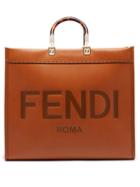 Matchesfashion.com Fendi - Sunshine Logo-debossed Leather Tote Bag - Womens - Tan