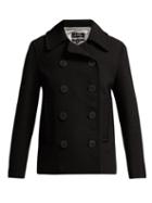 Matchesfashion.com A.p.c. - Double Breasted Wool Blend Peacoat - Womens - Black