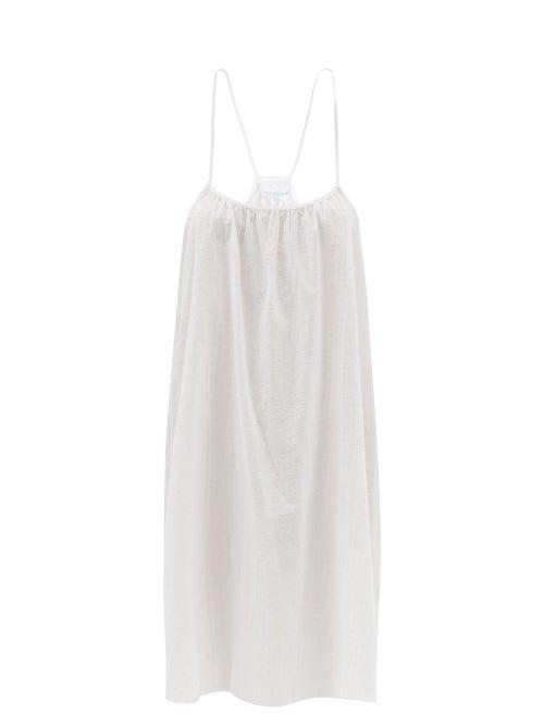 Loup Charmant - Swiss Dot Organic-cotton Voile Slip Dress - Womens - Pink White