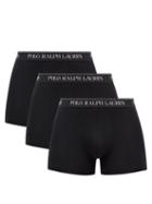 Polo Ralph Lauren - Pack Of Three Logo-jacquard Cotton-blend Trunks - Mens - Black