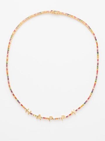 Roxanne First - Happy Sapphire & 14kt Gold Tennis Necklace - Womens - Gold Multi
