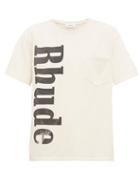 Matchesfashion.com Rhude - Logo Print Pocket Cotton T Shirt - Mens - White