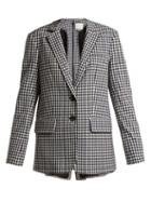 Matchesfashion.com Tibi - Single Breasted Back Zip Gingham Blazer - Womens - Black White