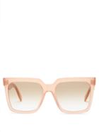 Matchesfashion.com Celine Eyewear - Flat-top Oversized Square Acetate Sunglasses - Womens - Light Pink