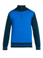 Matchesfashion.com Paul Smith - Half Zip Colour Block Wool Sweater - Mens - Blue Multi