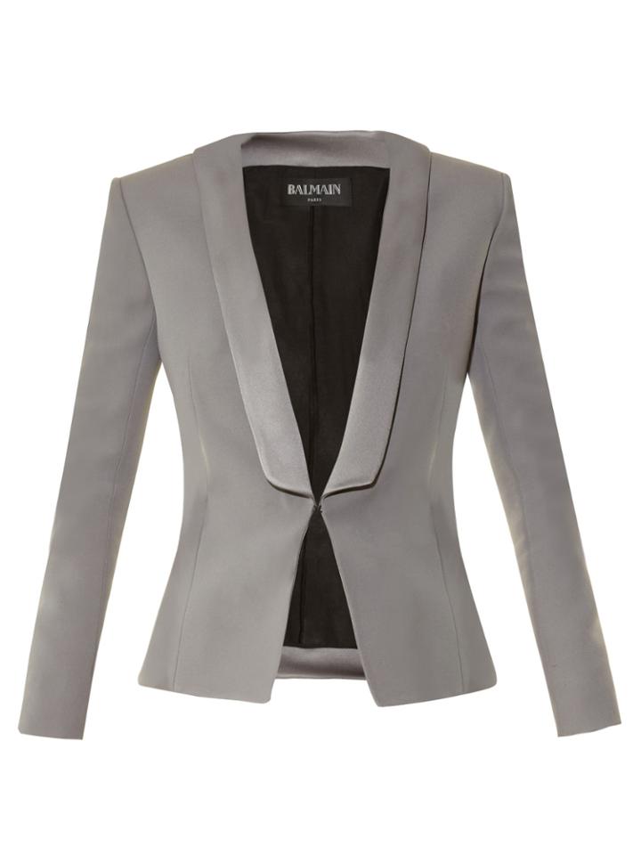 Balmain Single-breasted Satin Jacket