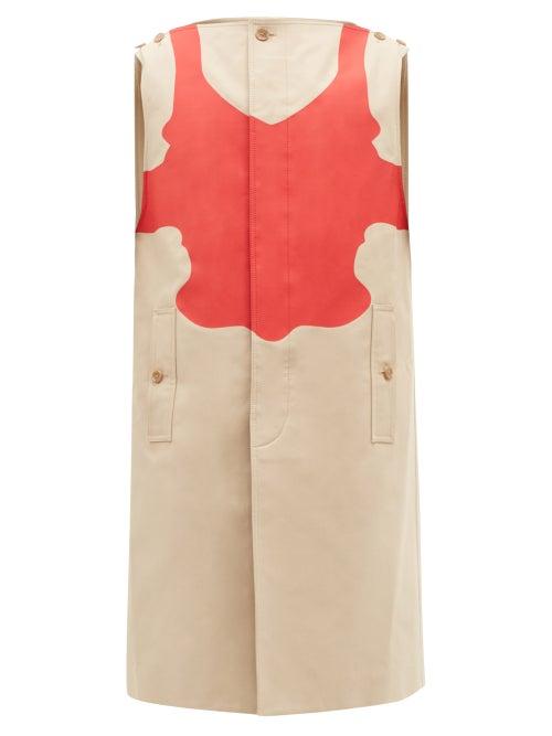 Burberry - Abstract-print Sleeveless Cotton Gilet Coat - Mens - Camel